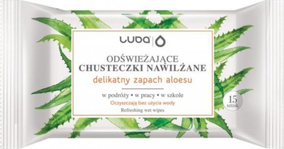 Faculeta të lagura Luba me Aloe Vera që freskojnë, 15 copë, për trup edhe duar