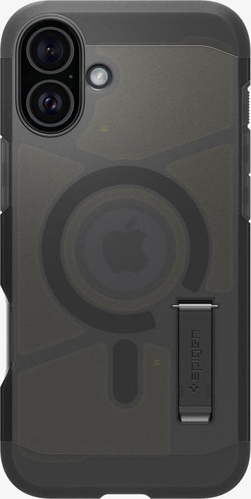Mbulesë telefoni Spigen Tough Armor MagSafe për iPhone 16, Frost Black, e zezë mat