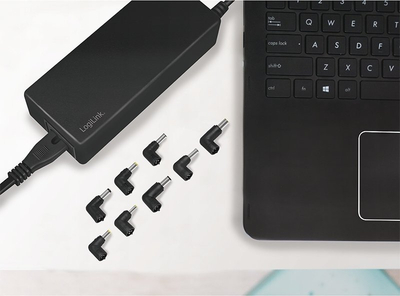 Adapter karikues universal LogiLink PA0215, 90W, për laptop, i zi