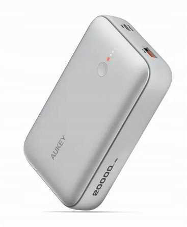 Powerbank Aukey PB-Y55, 10000mAh, USB-C dhe USB-A, argjendtë
