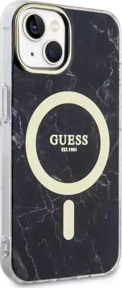 Mbulesë telefoni Guess GUHMP14MPCUMAK, për iPhone 14 Plus 6.7", MagSafe, mermer i zi