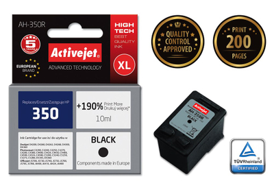 Ngjyrë për printer Activejet AH-350R (zëvendësim për HP 350 CB335EE), 10 ml, e zezë