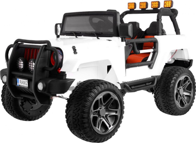 Makine elektrike lodër Ramiz Jeep Monster, off road, për kalamoj, e bardhë