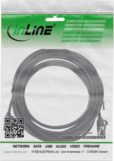 Kabllo rrjeti InLine Slim Patch Cable Cat 8.1, U/FTP, 5m, e zezë