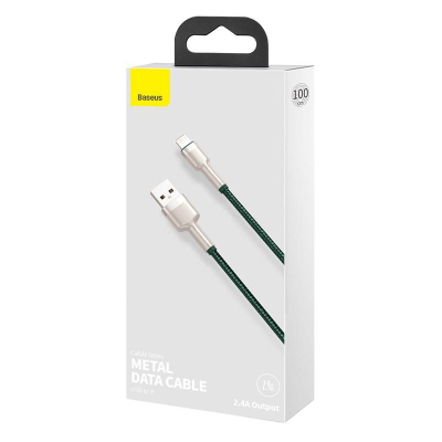 Kabllo karikimi Baseus CAFULE USB A në Lightning, 1 m, 2.4A, jeshile