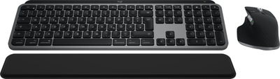 Set tastjere dhe mausi Logitech MX Keys S Combo for Mac, wireless, për macOS dhe iPadOS, gri Space Gray