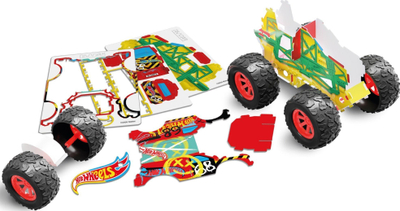 Set ndërtimi Hot Wheels Monster Trucks Maker Kitz, 2 kamionë, mekanizëm tërhiq e lësho, shumëngjyrësh