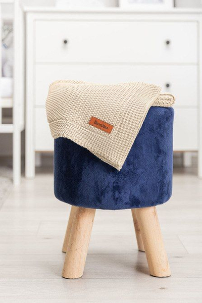 Batanije pambuku për bebe Sensillo Knitted, 100x80 cm, e thurme, bezhë