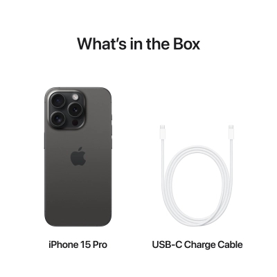 Apple iPhone 15 Pro, 128GB, Black Titanium