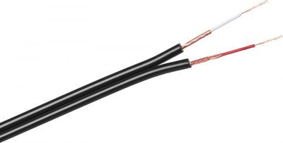 Kabllo audio 2 x RCA Chinch, 4mm, 100m, e zezë