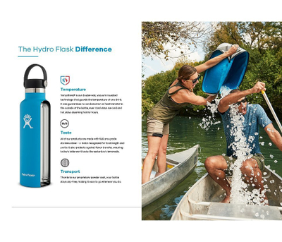 Shishe uji Hydro Flask Standard Mouth, 621ml, inox, jeshile