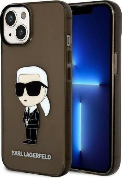 Futrollë telefoni Karl Lagerfeld Ikonik Case KLHCP14MHNIKTCK, për iPhone 14 Plus, hardcase, e zezë
