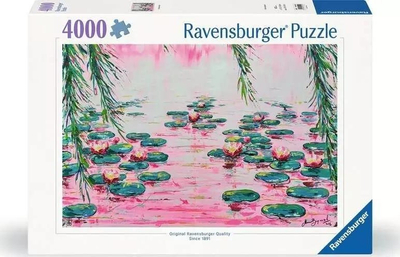 Puzzle Ravensburger Pink Water Lilies, 4000 pjesë, shumëngjyrëshe