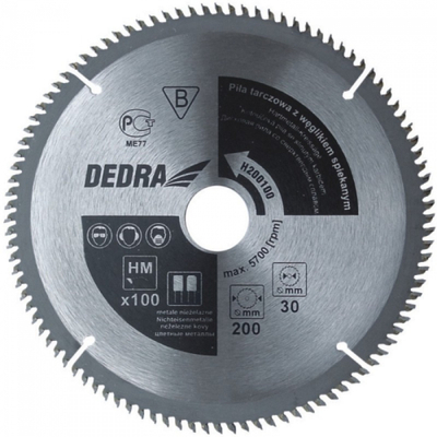 Sharrë rrethore Dedra për alumin 100z - H250100, 250 x 30 mm