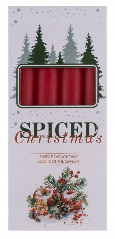 Set qirinj të hollë DONAU HOME Spiced Christmas, 20x170mm, aromë mollë me kanellë, të kuq