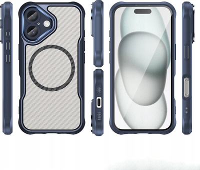 Mbështjellës Leading Series MagSafe, silikoni për iPhone 16, blu