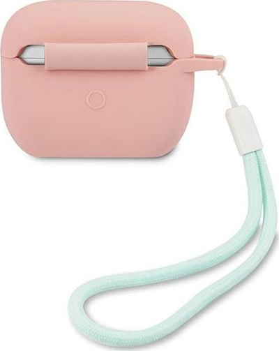 Mbrojtëse silikoni Guess Vintage për AirPods Pro, rozë / gjelbër
