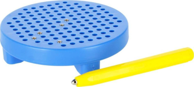 Lojë magnetike MEGA CREATIVE Magnetic Drawing Board, 120 toptha metalikë, 3+, blu e verdhë