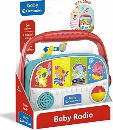 Lodër edukative Clementoni Baby Radio, muzikë dhe drita, 6+ muajsh, shumëngjyrëshe