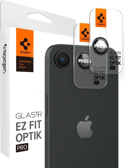 Mbrojtës kamere Spigen GlasTR Optik Pro, për iPhone 16e, set me 2 copë, i zi
