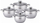 Set tenxhere Oliver Voltz OV51210G8B, 8 pjesë, fund shumë-shtresor, për induksion, çelik inox argjendtë
