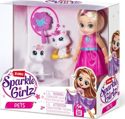 Kukullë Zuru Sparkle Girlz Unicorn Fairy, 12cm, me unicorn shoqërues, shumëngjyrëshe