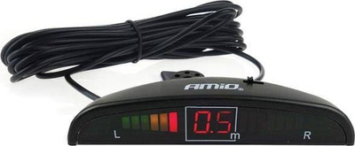 Display për sensor parkimi AMiO, ekran LED digjital, 12V, i zi