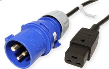 Kabllo rryme Bachmann 346.112, C19 në IEC 309, 3m, i zi blu