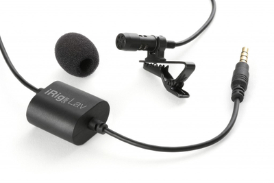Mikrofon lavalier IK Multimedia iRig Mic Lav, set 2 copë, për telefona, i zi