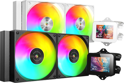 Ftohës uji AIO Mars Gaming ML-VISION240, 240mm, ekran IPS LCD, i zi