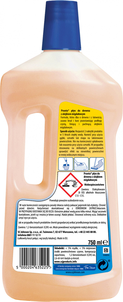Средство за чистење Pronto за дрво, со масло од бадем, 750ml