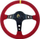 Timon sportiv MTuning Steering Wheel Pro 350mm, offset 80mm, suede i kuq