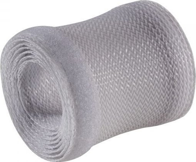 Organizues kabllosh InLine, mbulesë tekstili me shirit ngjitës, 1m 40mm, gri