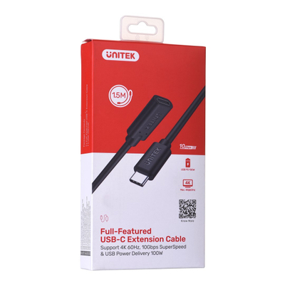 [OUTLET] Kabllo Unitek, USB C / USB C, 1.5m, e zezë