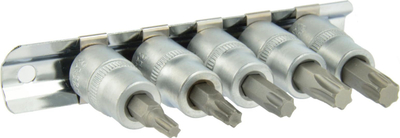 Сет бит TORX клучеви Geko, 5 парчиња, T25 T50, 3/8", CRV