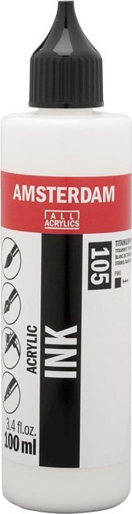 Bojë akrilike Amsterdam Acrylic Ink Titanium White, 100ml, e bardhë