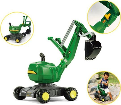 Lodër eskavator Rolly Toys John Deere, vetëlëvizës, plastikë, jeshil