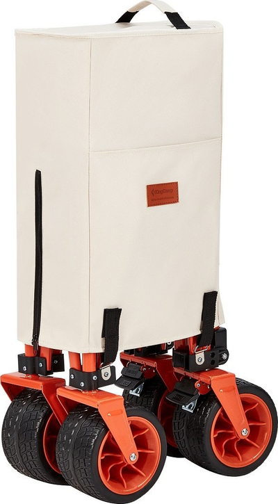 Karrocë palosëse kampingu KingCamp Folding Cart, 190L, 100kg, portokalli bezhë