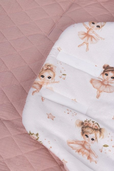 Batanije muslini për ulëse makine Ceba Baby Car Seat Swaddle Blanket Ballerinas, për bebe, rozë
