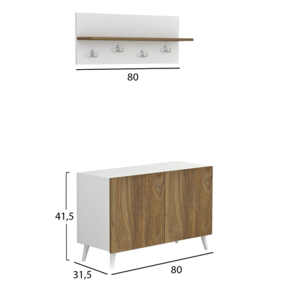 Set paradhomë Delphine 80x31,3x41,5Hcm (HM8876.11), bardhë