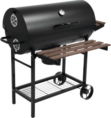 Grill qymyri pa markë, me kapak, sipërfaqe 71x34.5 cm, i zi
