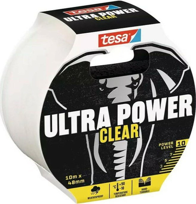Shirit ngjitës Tesa Ultra Power Clear 56497, 10m, 48mm, transparent