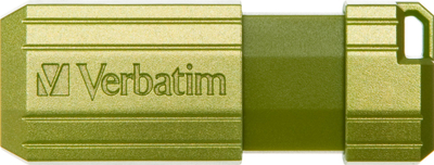 USB Verbatim PinStripe, 64GB, 2.0, jeshile metalike