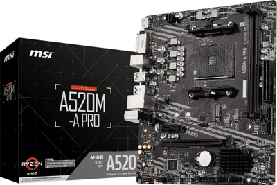 MSI A520M-A PRO AM4 Micro ATX Матична Плоча