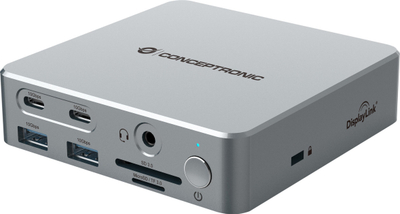 Docking LevelOne Conceptronic DONN25G, USB 3.2 Gen 2, 15 në 1, DisplayLink, 100W, argjendi