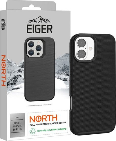Mbulesë telefoni Eiger North për iPhone 16 Plus, e fortë, ngjyrë e zezë