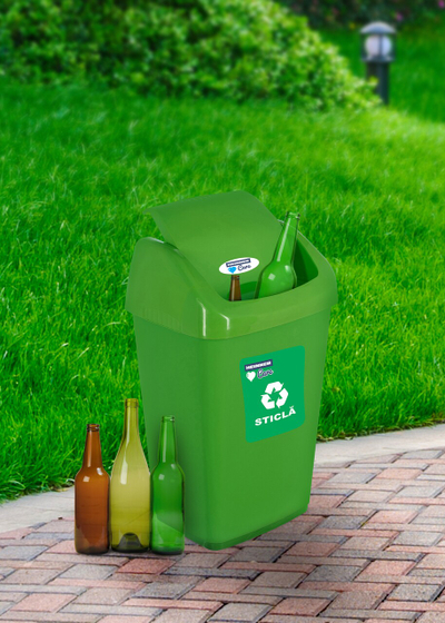Kosh plehrash Eco Recycling, 35L, plastik, i gjelbër