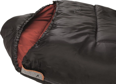 Çantë gjumi Easy Camp Nebula XL, mummy, për kamping e hiking, e zezë me të kuqe
