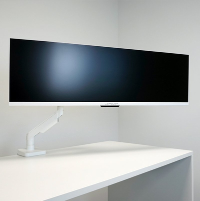 Krah monitori LC-Power LC-EQ-A49W, për deri 49", që fiksohet në tavolinë, i bardhë