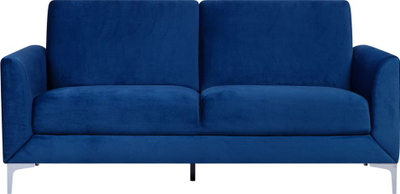Divan 3-vendësh Beliani Fenes, kadife, këmbë metal, blu navy
